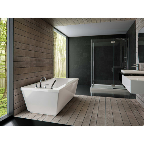 Neptune Impact F2 3260 AFR Acrylic Freestanding End Drain Bathtub in White