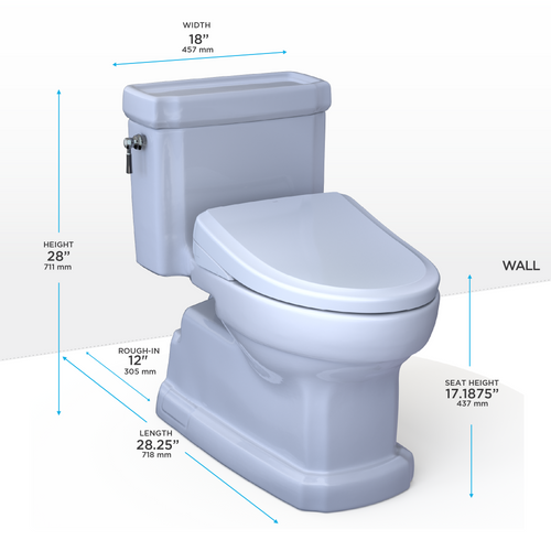 Toto Guinevere WASHLET®+ S7 One-Piece Toilet - 1.28 GPF