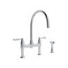 Perrin & Rowe Holborn Bridge Kitchen Faucet with Sidespray With Metal Lever Handle
