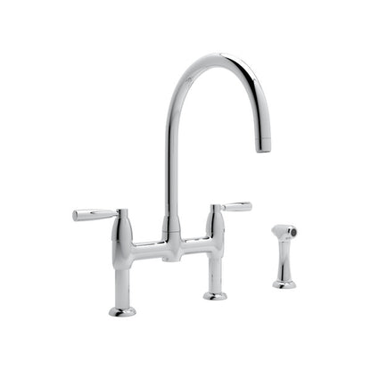 Perrin & Rowe Holborn Bridge Kitchen Faucet with Sidespray With Metal Lever Handle