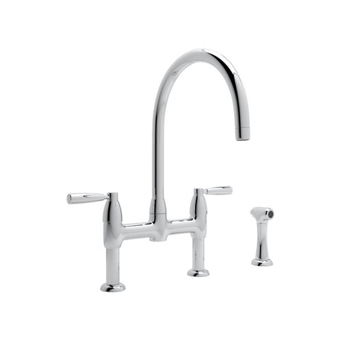 Perrin & Rowe Holborn Bridge Kitchen Faucet with Sidespray With Metal Lever Handle