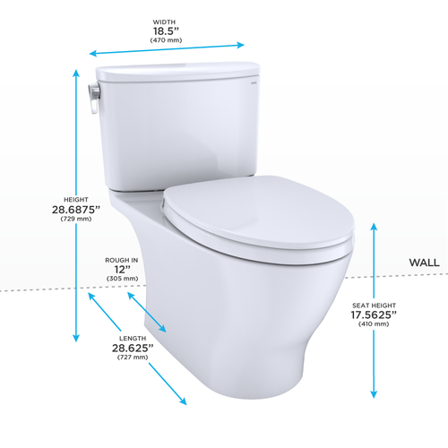 Nexus® Two-Piece Toilet, 1.28 GPF, Elongated Bowl - WASHLET®+ Connection