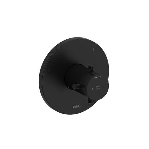 Riobel Riu 1/2 Inch Thermostatic and Pressure Balance Trim with 3 Functions and Knurled Cross Handle
