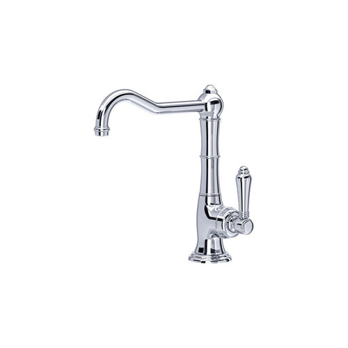 ROHL Cinquanta Single Hole Column Spout Bar & Food Prep Faucet - Polished Chrome With Metal Lever Handle/6.5LMAPC