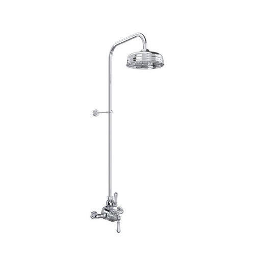 Perrin & Rowe Georgian Era 3/4" Exposed Wall Mount Thermostatic Shower System With Lever Handle - Polished Chrome.GA19W2LS