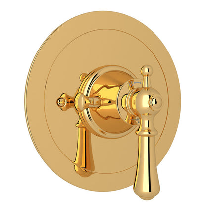 Perrin & Rowe Georgian Era Round Thermostatic Trim Plate Without Volume Control - With Metal Lever Handle.5785LS