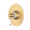 Perrin & Rowe Edwardian Era Round Thermostatic Trim Plate Without Volume Control - With Metal Lever Handle.5565L