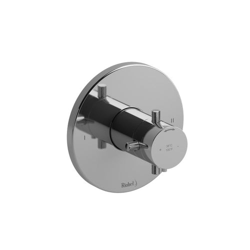 Riobel Riu 1/2 Inch Thermostatic and Pressure Balance Trim with 2 Functions and Knurled Cross Handle
