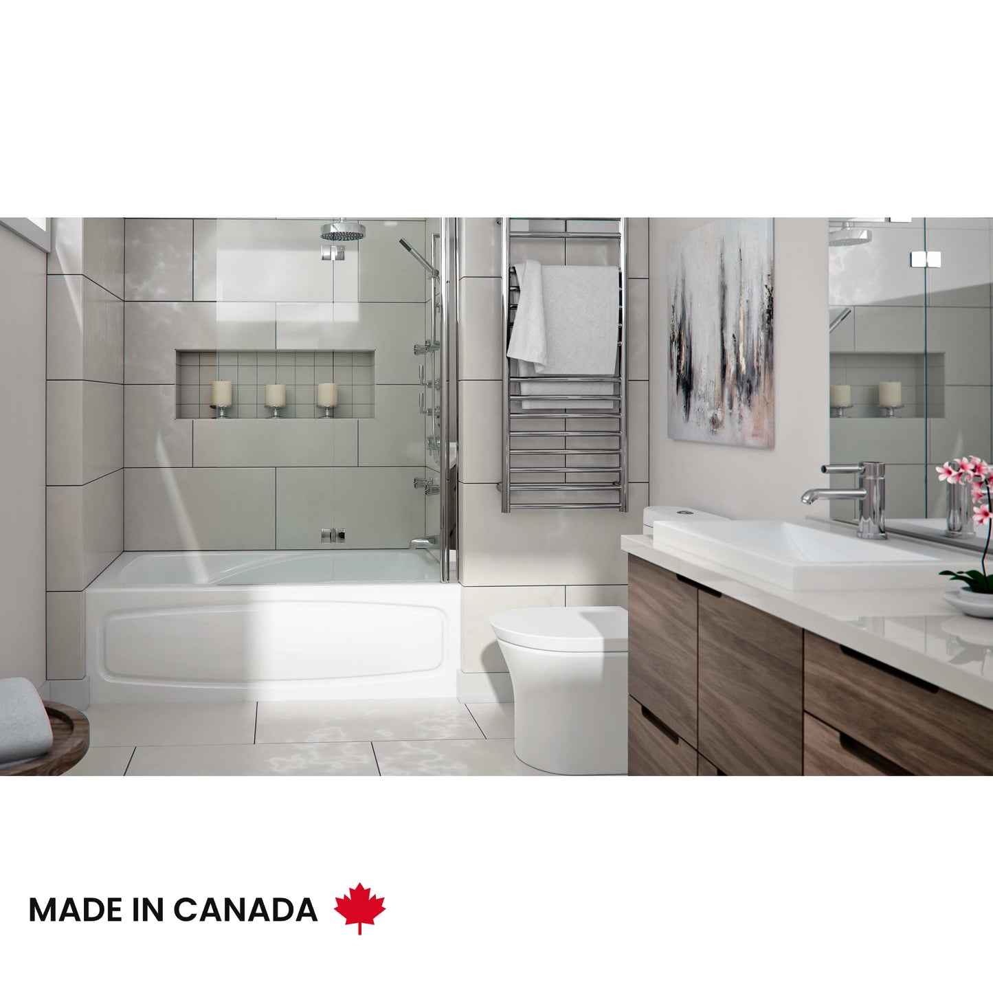 Neptune Juna IFS AFR Acrylic Alcove Bathtub in White