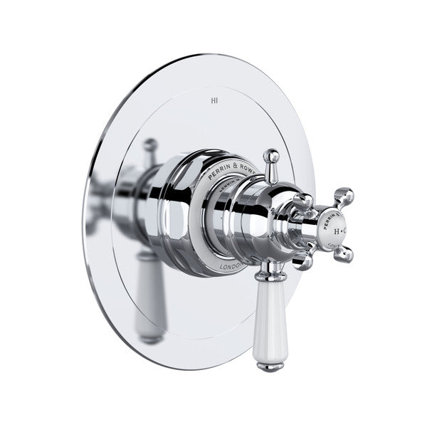Perrin & Rowe Edwardian 1/2" Thermostatic & Pressure Balance Trim With 3 Functions (Shared) With Lever Handle - Polished Chrome.TEW23W1L