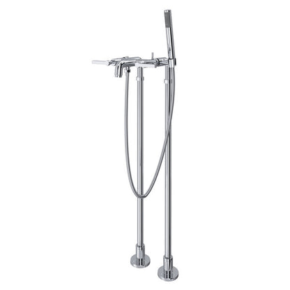 ROHL Lombardia Exposed Floor Mount Tub Filler With Handshower & Floor Pillar Legs Or Supply Unions