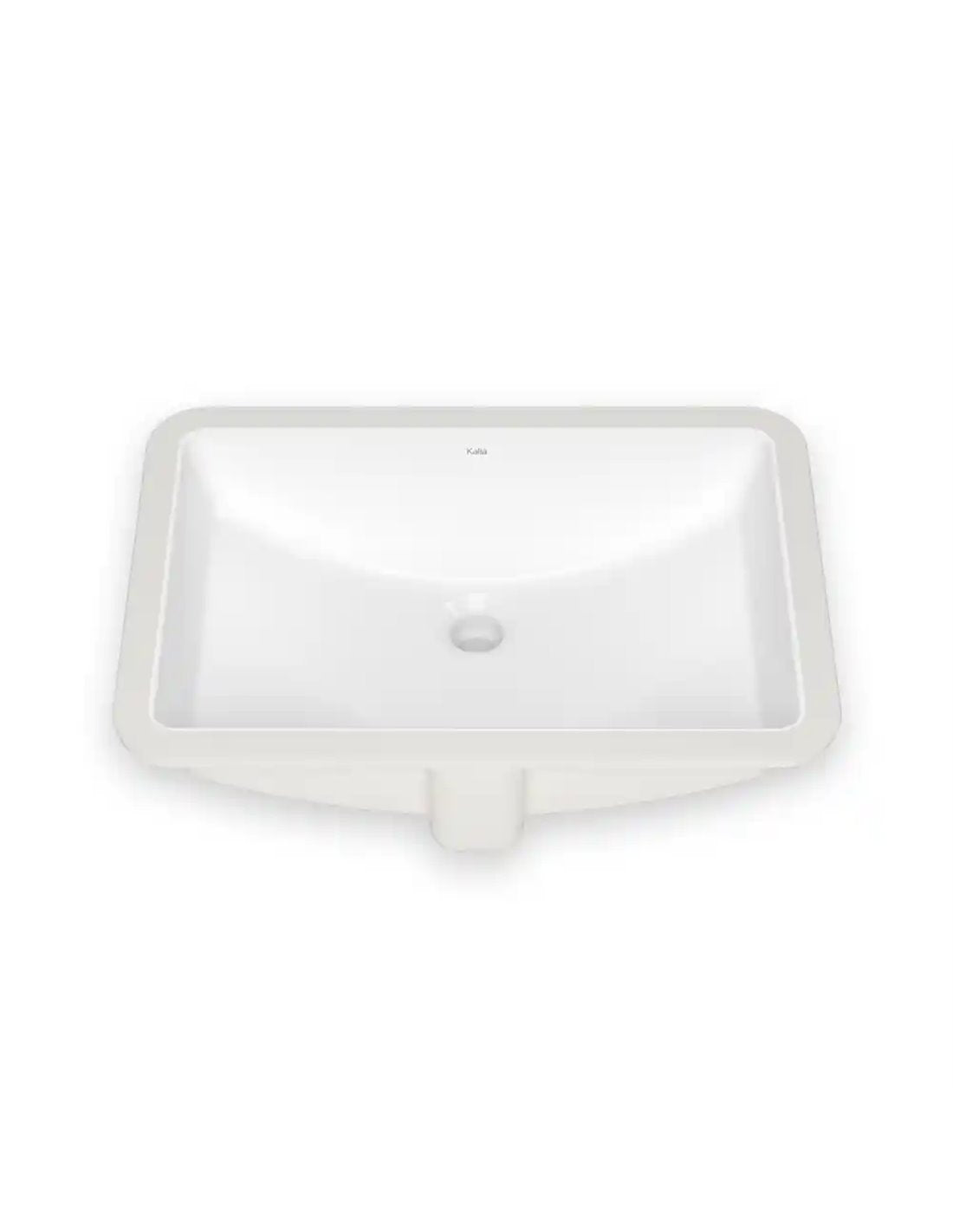 KALIA Ceska - Rectangular washbasin with curved bowl design - White gloss vitreous porcelain