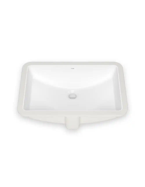 KALIA Ceska - Rectangular washbasin with curved bowl design - White gloss vitreous porcelain