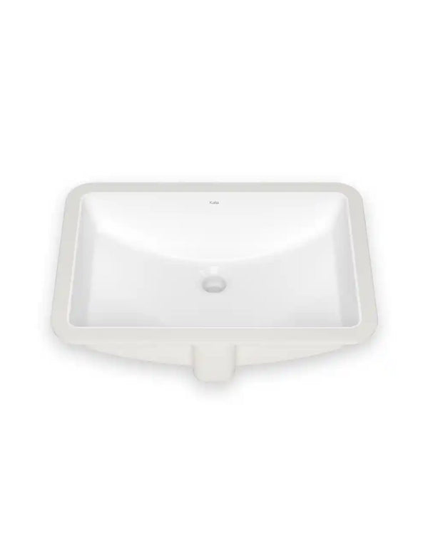 Kalia Ceska - Rectangular Washbasin With Curved Bowl Design - Gloss Vitreous Porcelain Vessel Bathroom Sink