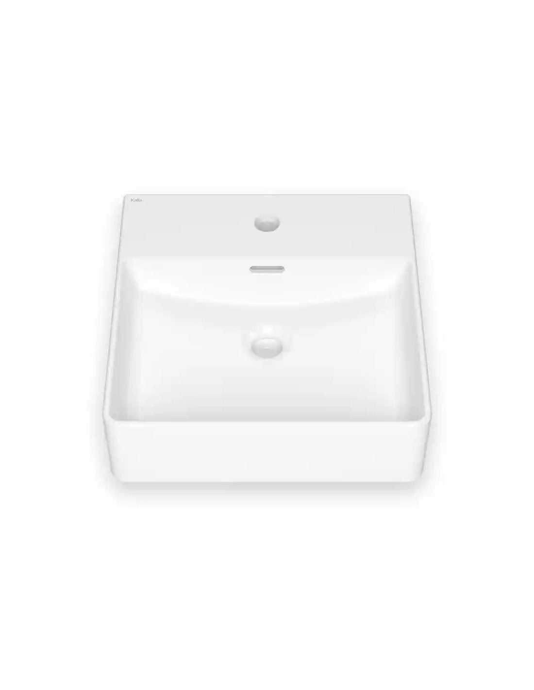 KALIA Urba - Square Washbasin with tap deck - White gloss vitreous porcelain