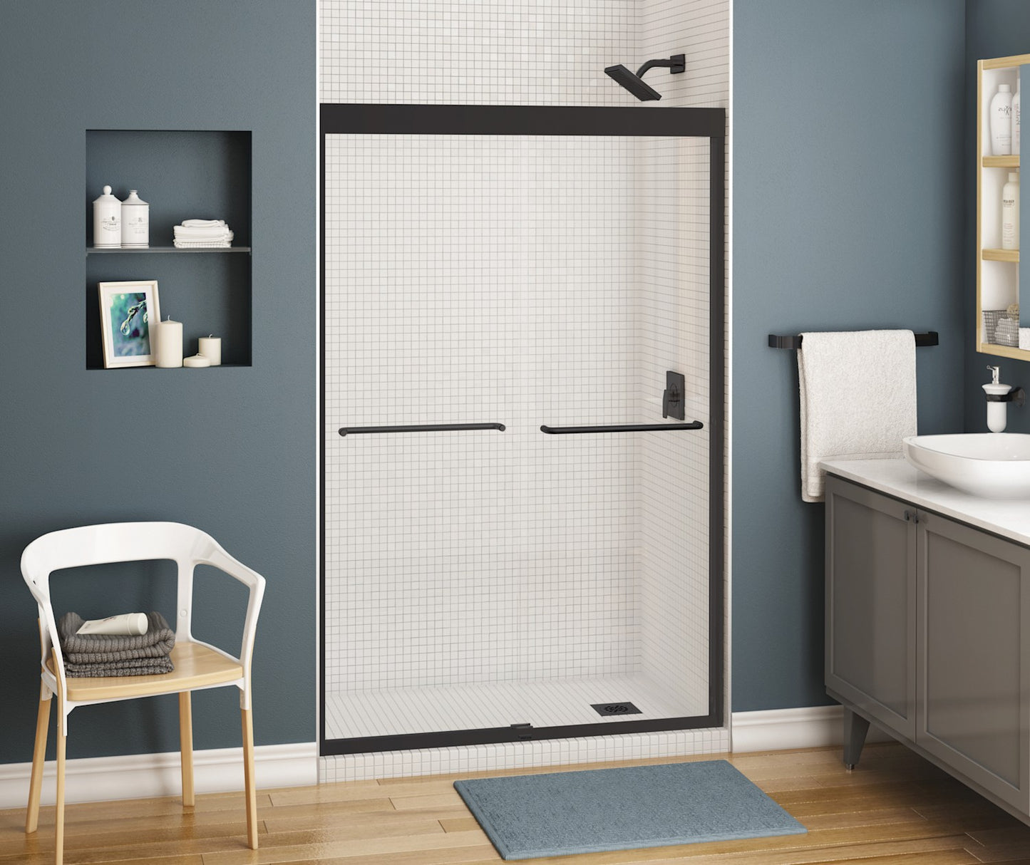 Kameleon SC 43-47 x 71 in. 8 mm Bypass Shower Door for Alcove Installation with Clear glass in Chrome