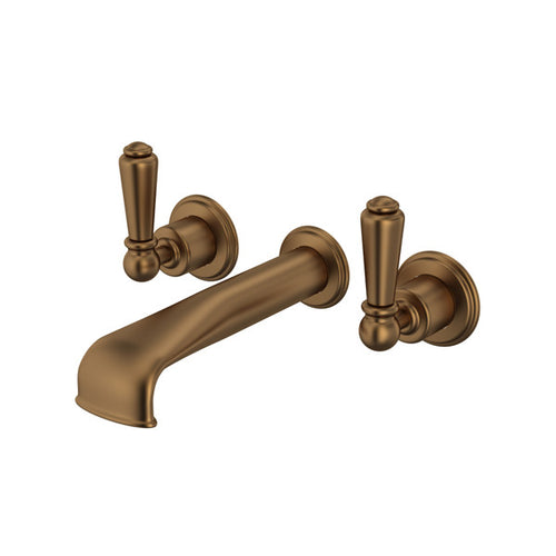 Perrin & Rowe Edwardian Wall Mount 3-Hole Tub Filler - With Metal Lever Handle.3580L