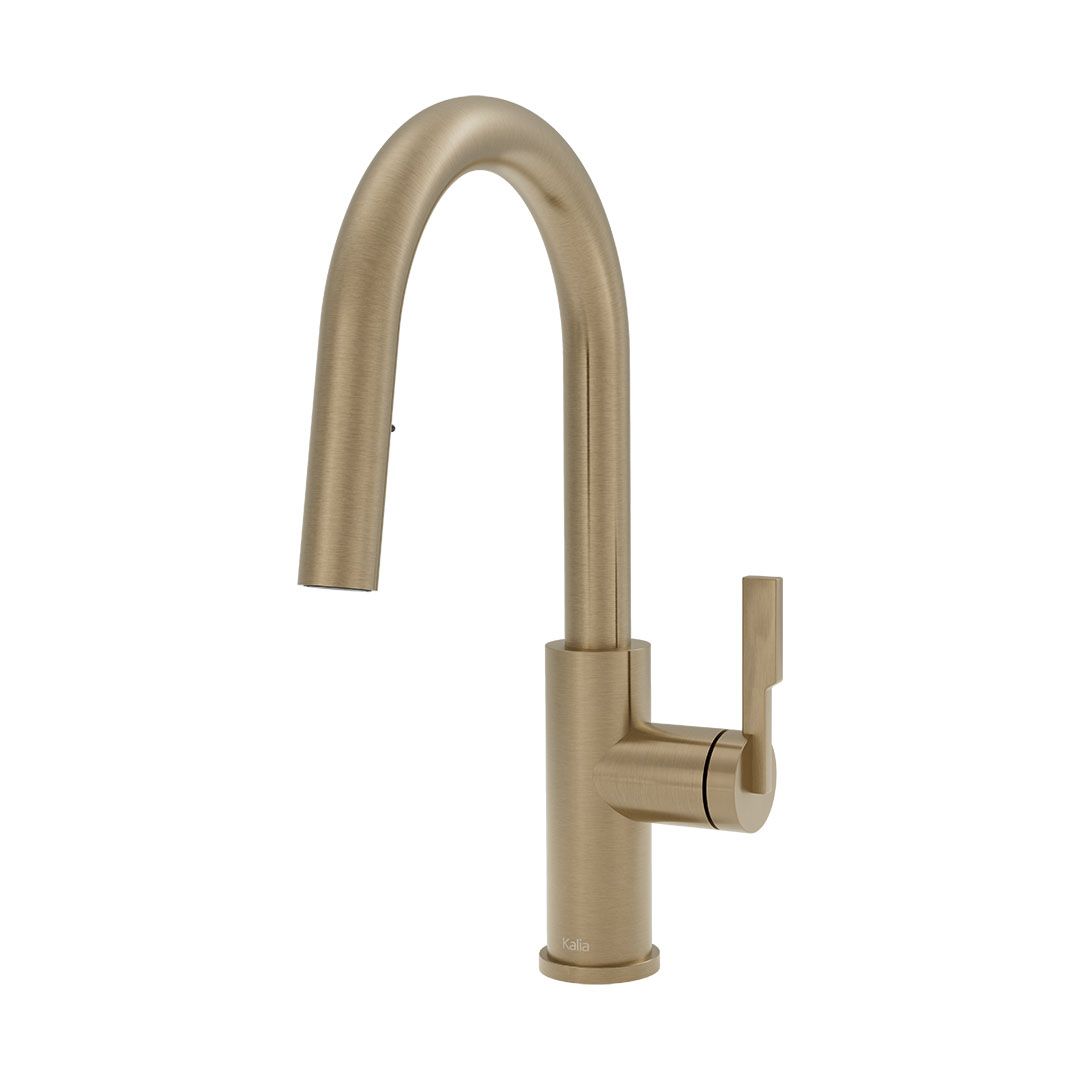 Kalia FORGE Type-R BAR single handle kitchen faucet pull-down dual spray soft bronze PVD – KF2273-185