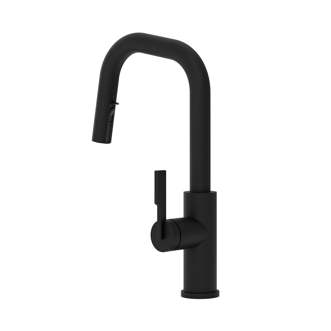 Kalia FORGE Type-S BAR single handle kitchen faucet pull-down dual spray matte black – KF2275-160