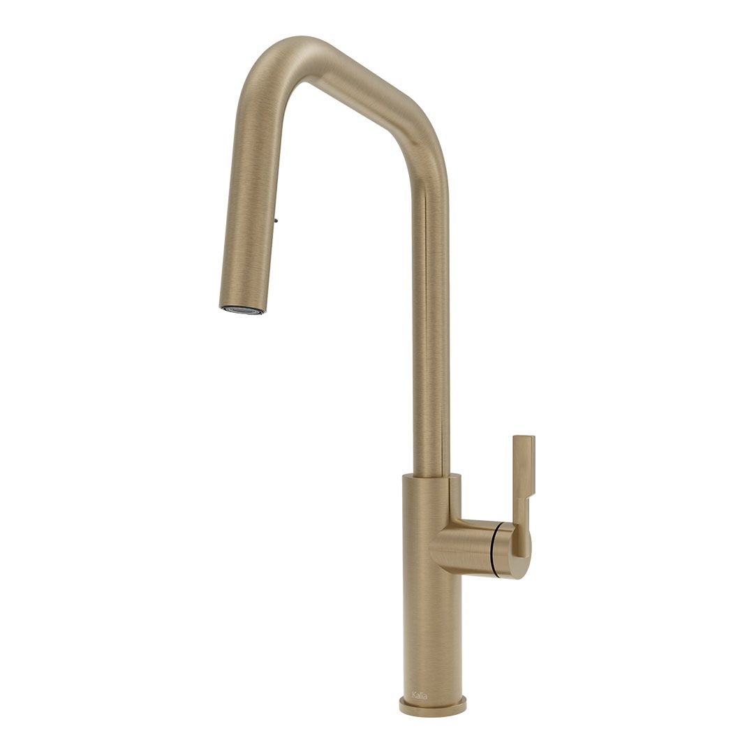 Kalia FORGE Type-S single handle kitchen faucet pull-down dual spray soft bronze PVD – KF2276-185
