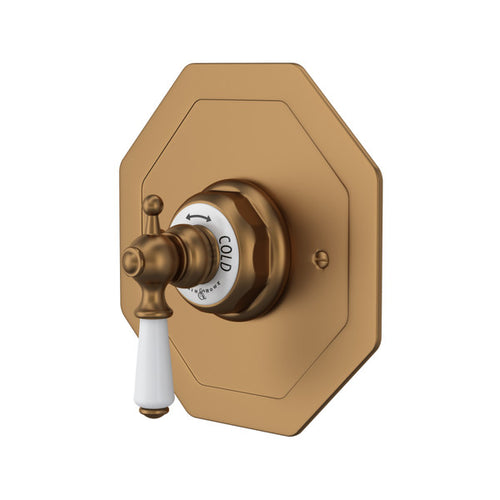 Perrin & Rowe Edwardian Octagonal Concealed Thermostatic Trim Without Volume Control With Metal Lever Handle.5585L