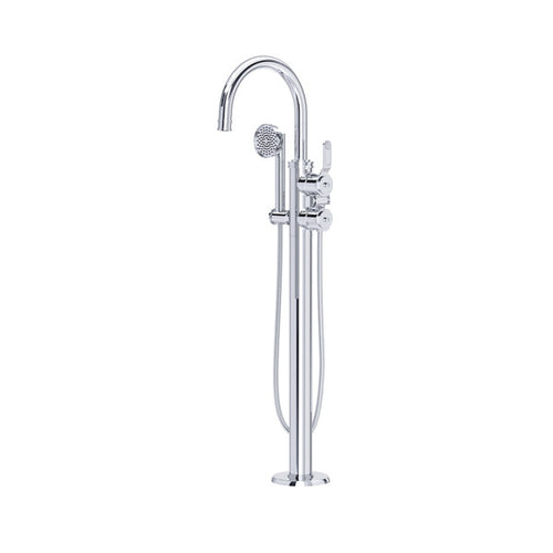Perrin & Rowe Armstrong™ Single Hole Floor Mount Tub Filler Trim With C-Spout