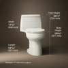Kohler 30810-RA-96 3/4 view of product with dimensions