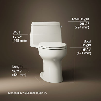 Kohler 30810-RA-96 3/4 view of product with dimensions