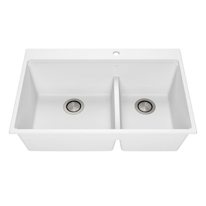 Kalia Bacia - Kitchen sink 33" drop-in 70/30 Double bowl