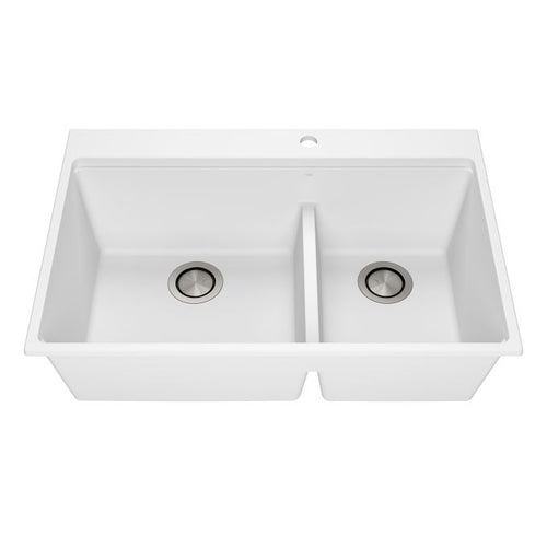 Kalia Bacia - Kitchen sink 33" drop-in 70/30 Double bowl