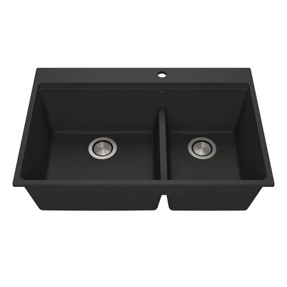 Kalia Bacia - Kitchen sink 33" drop-in 70/30 Double bowl