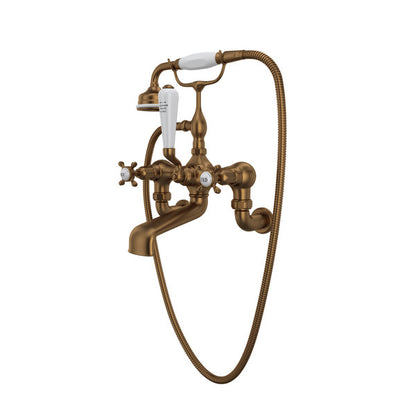 Perrin & Rowe Edwardian Exposed Wall Mount Tub Filler with Handshower