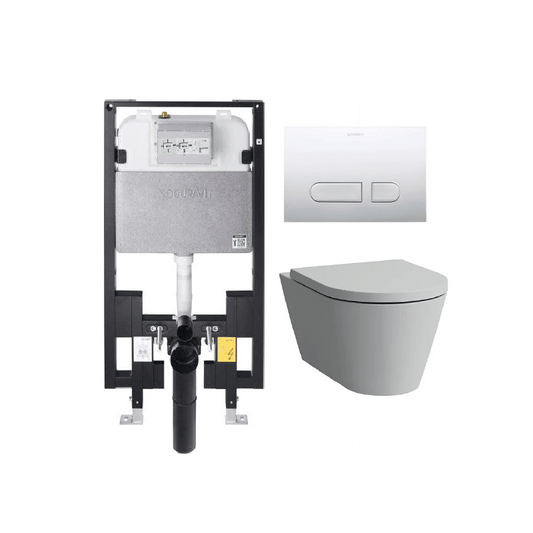 Laufen Kartell Wall Hung Toilet Complete Set Matte Light Gray - Golzar Home