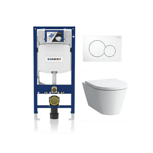 Laufen 2-Piece Toilet Elongated Dual-Flush Wall Mounted Toilet With Geberit In-Wall Tank (Seat Included) - Kartell