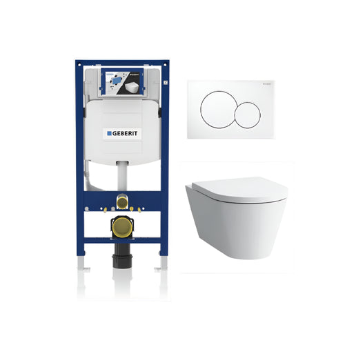Laufen Kartell Wall Hung Toilet Complete Set With Geberit Carrier - Golzar Home