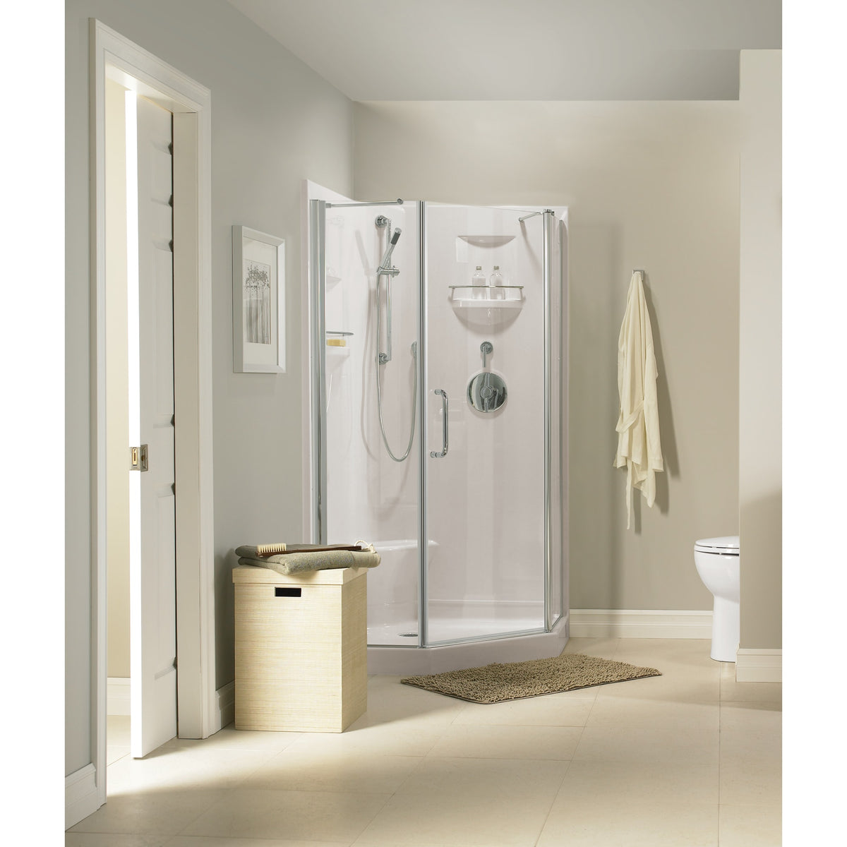 Neptune Lauzanne In 6 Mm For Corner Installation With Clear Glass In 38 x 38 x 71-Inch Pivot Shower Door