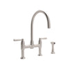 Perrin & Rowe Holborn Bridge Kitchen Faucet with Sidespray With Metal Lever Handle