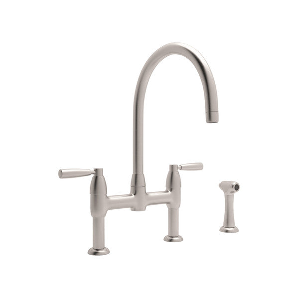 Perrin & Rowe Holborn Bridge Kitchen Faucet with Sidespray With Metal Lever Handle