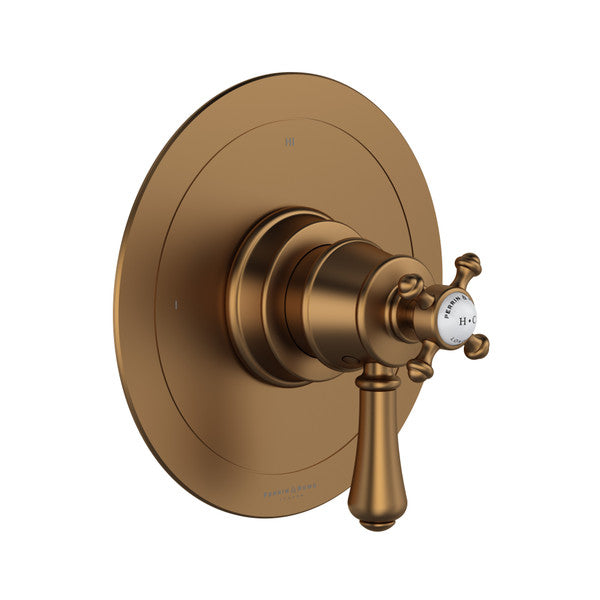 Perrin & Rowe Georgian Era 1/2" Thermostatic & Pressure Balance Trim With 3 Functions (Shared) With Lever Handle - Polished Chrome.TGA23W1LSP