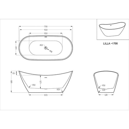 Lilia One - Piece Freestanding Bathtub - Golzar Home