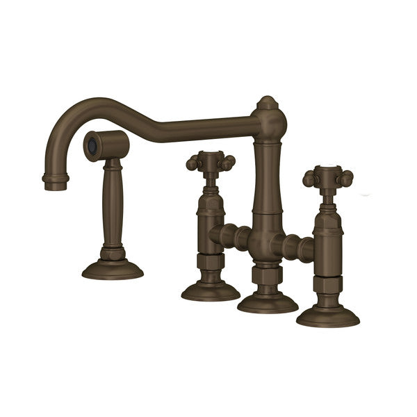 ROHL Acqui Bridge Kitchen Faucet With Side Spray