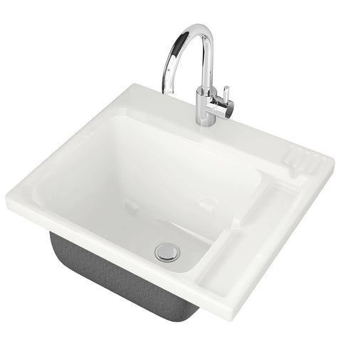 Evia 25 x 22 Acrylic Single Bowl Sink in White
