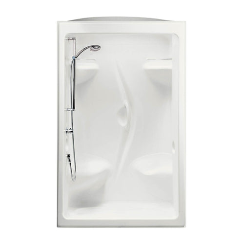 Stamina 48-I 51 x 36 Acrylic Alcove Center Drain One-Piece Shower in White