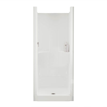 Jupiter F32 32 x 33 AcrylX Alcove Center Drain One-Piece Shower in White