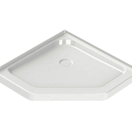 Neo-Angle Base 38 3 in. 38 x 38 Acrylic Corner Left or Right Shower Base with Corner Drain in White