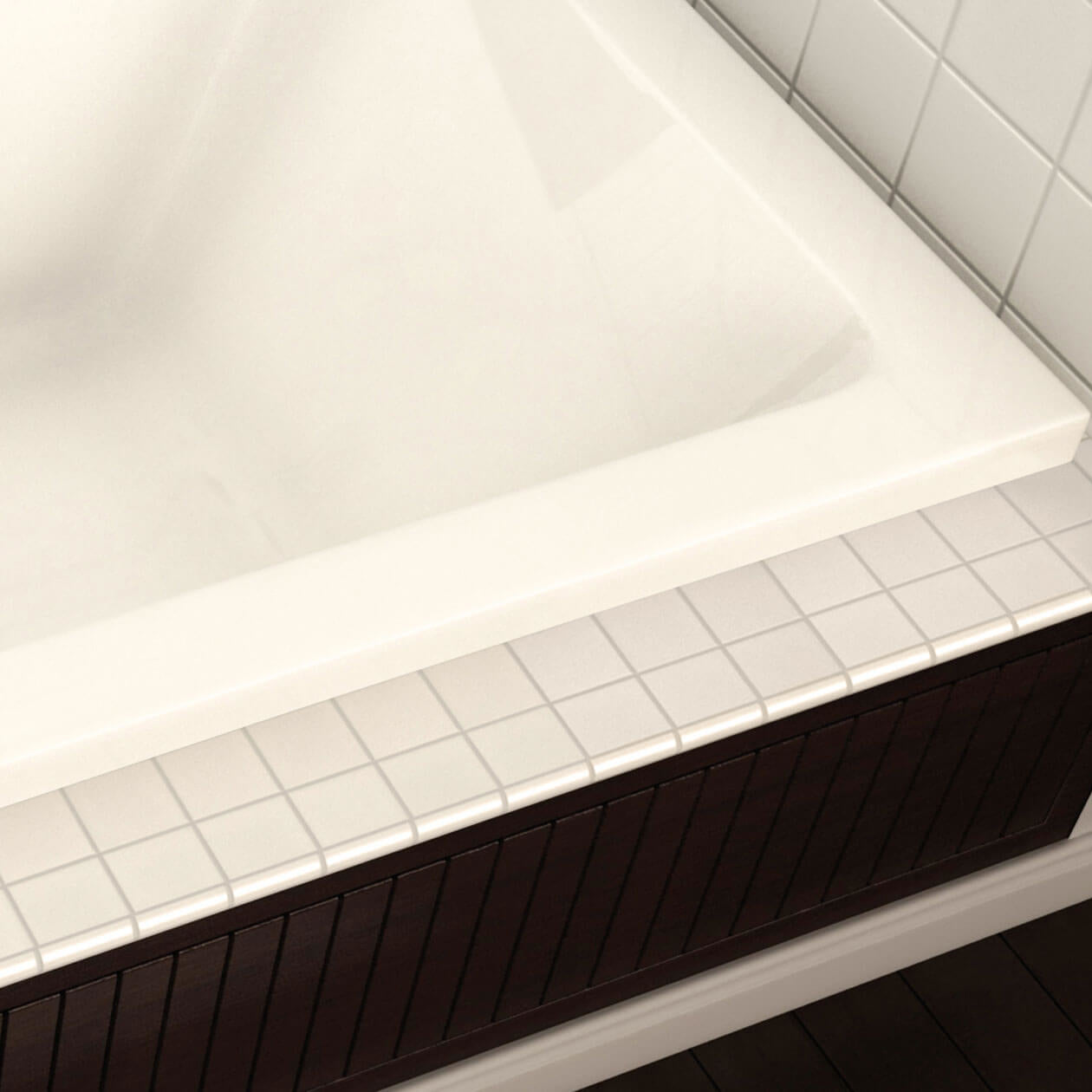 Pose 6632 Acrylic Drop-in End Drain Bathtub in White