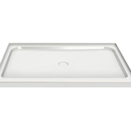 Rectangular Base 4834 3 in. Acrylic Alcove Shower Base with Center Drain in White
