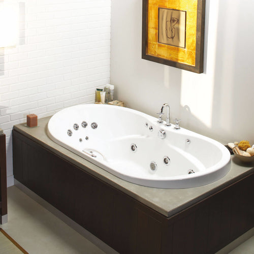 Living 7242 Acrylic Drop-in Center Drain Bathtub in White