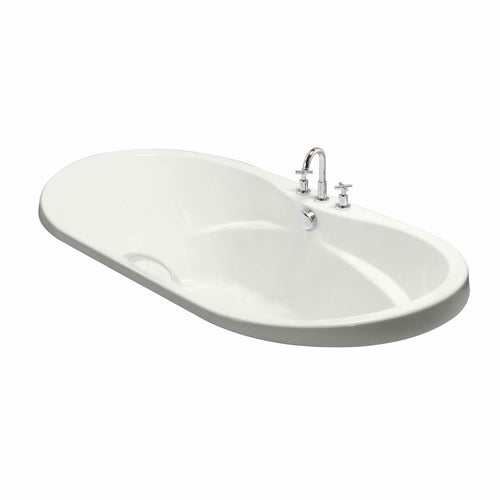 Living 6042 Acrylic Drop-in Center Drain Bathtub in White