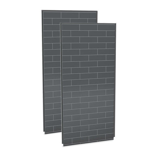Utile 3636 Composite Direct-to-Stud Two-Piece Corner Shower Wall Kit in Metro Thunder Grey